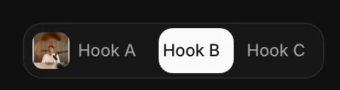 The editor's Hook A, B and C tabs