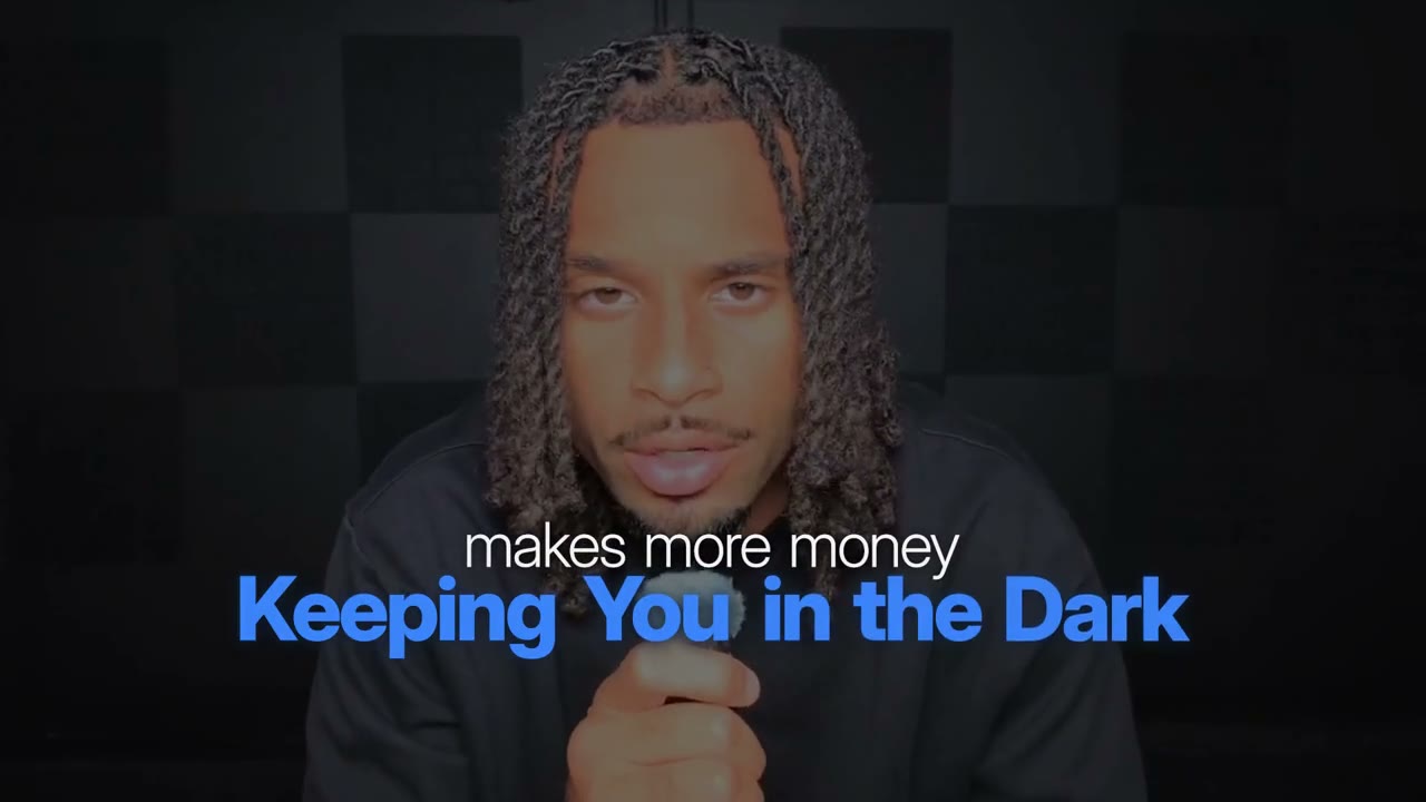 A frame from a client’s sales talk, edited in the YouTube style